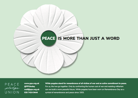 Peace is more than just a word (A3 White Poppy Poster)